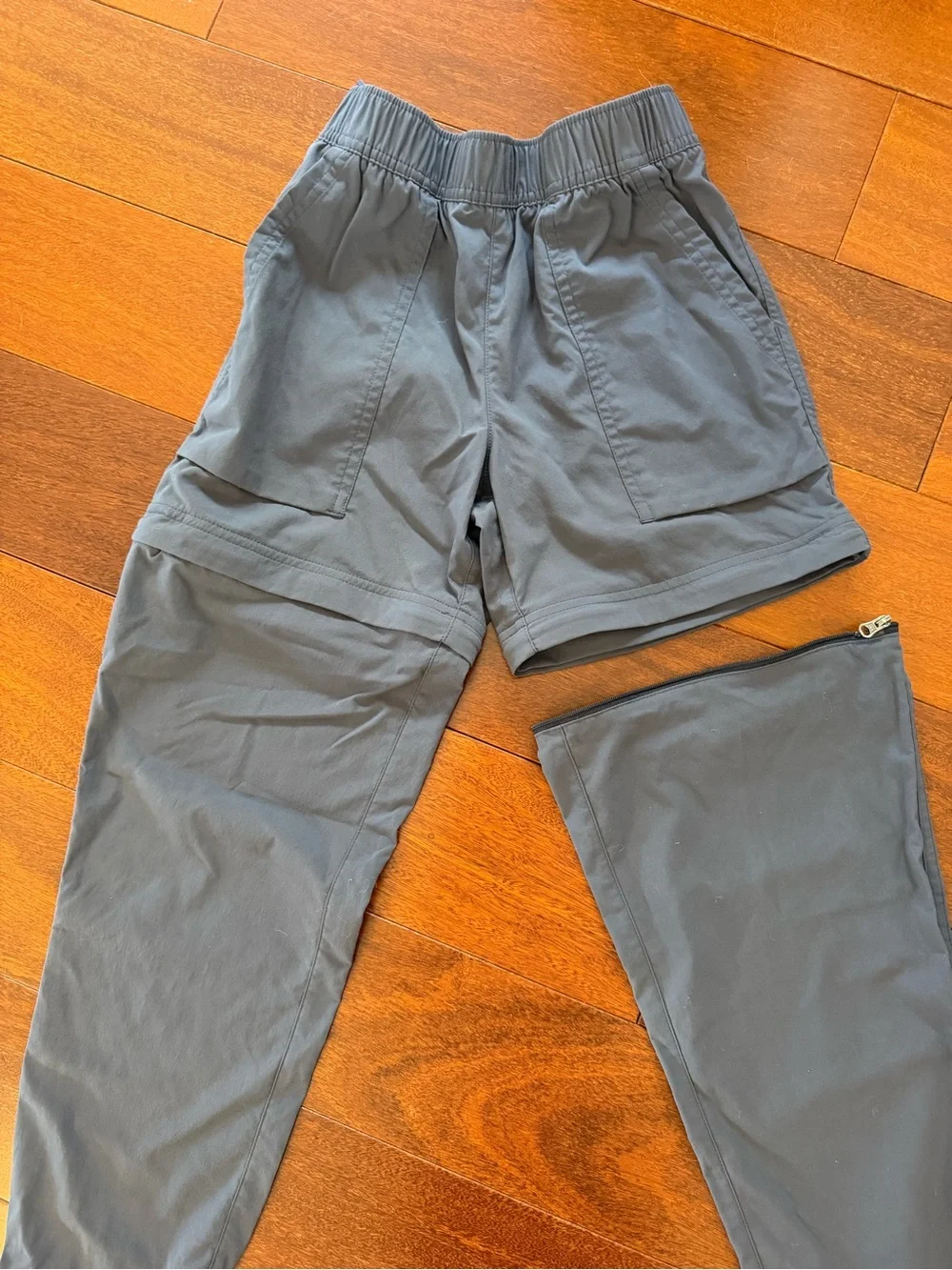 REI Kids Cargo Pants — Charcoal Gray Elastic Waist